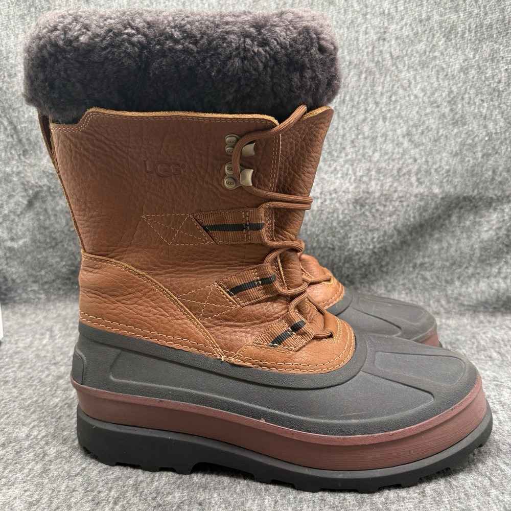 UGG Australia Capitan Boot Mens 8 Brandy Brown Leather Shearling Waterproof